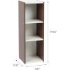 imageIRIS USA 3Tier 12 Wide Cubby Storage Bookshelf with Adjustable Shelves Sturdy Versatile Easy Assembly Stackable Storage Shelf for Saving Space Walnut BrownWhiteWalnut BrownWhite