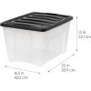 imageIRIS USA 54 Qt Stackable Plastic Storage Bins with Lids 4 Pack  BPAFree Made in USA  SeeThrough Organizing Solution Latches Durable Nestable Containers Secure Pull Handle  ClearBlack