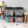 imageIRIS USA 54 Qt Stackable Plastic Storage Bins with Lids 4 Pack  BPAFree Made in USA  SeeThrough Organizing Solution Latches Durable Nestable Containers Secure Pull Handle  ClearBlack