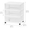imageIRIS USA Plastic Drawer Storage Organizer Rolling Cart with Wheels Casters 3Drawers for Art Craft Supplies Bathroom Dorm Bedroom Laundry Room Wide BlackWhite