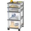 imageIRIS USA Craft Plastic Organizers and Storage Rolling Storage Cart for Classroom Supplies Storage Organizer for Art Supplies Drawer Top Organizer for Small Parts 4 Drawers GrayClear