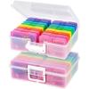 imageIRIS USA WeatherPro Photo Storage Case with 7 Inner 4 x 6 Picture Cases 2Pack Weathertight Organization Container for Pictures Scrapbooking Stationery Journaling Ephemera Art Supplies ClearClearMultiColor