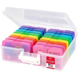 imageIRIS USA WeatherPro Photo Storage Case with 7 Inner 4 x 6 Picture Cases Transparent Weathertight Organization Container for Pictures Scrapbooking Stationery Journaling Ephemera Art Supplies ClearClearMultiColor