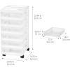 imageIRIS USA 585636 6Drawer Storage Cart with Organizer Top WhiteWhite