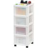 imageMedium 4Drawer Cart with Organizer Top BlackPearlWhitePearl