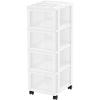 imageMedium 4Drawer Cart with Organizer Top BlackPearlWhitePearl