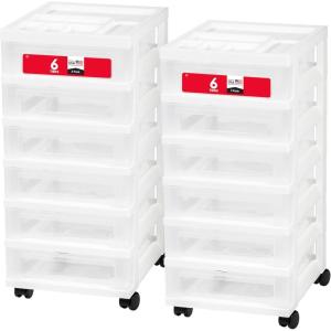 imageIRIS USA 585636 6Drawer Storage Cart with Organizer Top WhiteWhite