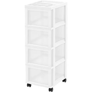 imageMedium 4Drawer Cart with Organizer Top BlackPearlWhitePearl