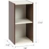 imageIRIS USA 3Tier Cubby Storage Bookshelf with Adjustable Shelves 10 Width Stackable Easy Assembly Space Saving Shelving Unit Decor Bookcase WhiteBrown