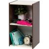 imageIRIS USA 3Tier Cubby Storage Bookshelf with Adjustable Shelves 10 Width Stackable Easy Assembly Space Saving Shelving Unit Decor Bookcase WhiteBrown