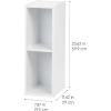 imageIRIS USA 3Tier Cubby Storage Bookshelf with Adjustable Shelves 10 Width Stackable Easy Assembly Space Saving Shelving Unit Decor Bookcase WhiteWhite