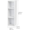 imageIRIS USA 3Tier Cubby Storage Bookshelf with Adjustable Shelves 10 Width Stackable Easy Assembly Space Saving Shelving Unit Decor Bookcase WhiteWhite