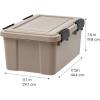 imageIRIS USA 4Pack Gasket Box 41 Quart WeatherResistant Storage Bins with Latching LidsHeavyDuty Organizing Containers for Closet Bathroom and Office 19 Qt  6 Pack