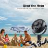 imageIRIS USA 5 Battery Operated Small Fan 2 Speeds DBattery Powered Compact Foldable Personal Fan Portable Travel Mini Desk Fan Home Office Bedside Picnic Camping Outdoor UseBlack
