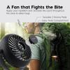 imageIRIS USA 5 Battery Operated Small Fan 2 Speeds DBattery Powered Compact Foldable Personal Fan Portable Travel Mini Desk Fan Home Office Bedside Picnic Camping Outdoor UseBlack