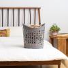 imageIRIS USA Plastic Laundry Basket 27L  3 Pack Flexible Clothes Hamper with Ventilation Holes Laundry Room Bedroom Bathroom Apartment Dorm Blankets Pillows Trinkets Organization WhiteGray