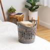 imageIRIS USA Plastic Laundry Basket 27L  3 Pack Flexible Clothes Hamper with Ventilation Holes Laundry Room Bedroom Bathroom Apartment Dorm Blankets Pillows Trinkets Organization WhiteGray