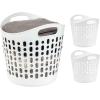 imageIRIS USA Plastic Laundry Basket 27L  3 Pack Flexible Clothes Hamper with Ventilation Holes Laundry Room Bedroom Bathroom Apartment Dorm Blankets Pillows Trinkets Organization WhiteWhite