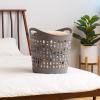 imageIRIS USA Plastic Laundry Basket 27L  3 Pack Flexible Clothes Hamper with Ventilation Holes Laundry Room Bedroom Bathroom Apartment Dorm Blankets Pillows Trinkets Organization WhiteGray