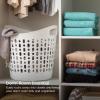 imageIRIS USA Plastic Laundry Basket 27L  3 Pack Flexible Clothes Hamper with Ventilation Holes Laundry Room Bedroom Bathroom Apartment Dorm Blankets Pillows Trinkets Organization WhiteWhite