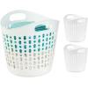 imageIRIS USA Plastic Laundry Basket 27L  3 Pack Flexible Clothes Hamper with Ventilation Holes Laundry Room Bedroom Bathroom Apartment Dorm Blankets Pillows Trinkets Organization WhiteWhite