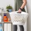 imageIRIS USA Plastic Laundry Basket 27L  3 Pack Flexible Clothes Hamper with Ventilation Holes Laundry Room Bedroom Bathroom Apartment Dorm Blankets Pillows Trinkets Organization WhiteWhite