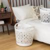 imageIRIS USA Plastic Laundry Basket 27L  3 Pack Flexible Clothes Hamper with Ventilation Holes Laundry Room Bedroom Bathroom Apartment Dorm Blankets Pillows Trinkets Organization WhiteWhite