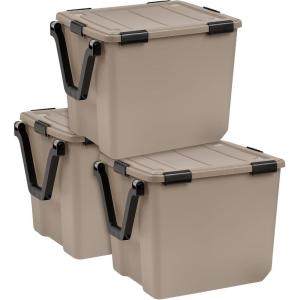 imageIRIS USA 4Pack Gasket Box 41 Quart WeatherResistant Storage Bins with Latching LidsHeavyDuty Organizing Containers for Closet Bathroom and Office 109 Qt  3 Pack