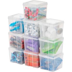 imageIRIS USA Food Storage Containers with FlipTop Lid 13 Qt  10 Pack Clear Stackable Food Containers for Kitchen amp Pantry Organization BPAFree Food Grade Plastic For Flour Sugar Dry Food GrainSmall  10 Pack
