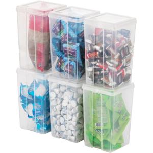 imageIRIS USA Food Storage Containers with FlipTop Lid 13 Qt  10 Pack Clear Stackable Food Containers for Kitchen amp Pantry Organization BPAFree Food Grade Plastic For Flour Sugar Dry Food GrainMedium  6 Pack