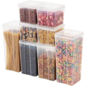 imageIRIS USA Food Storage Containers with FlipTop Lid 13 Qt  10 Pack Clear Stackable Food Containers for Kitchen amp Pantry Organization BPAFree Food Grade Plastic For Flour Sugar Dry Food GrainFood Grade Combo  8 Pack