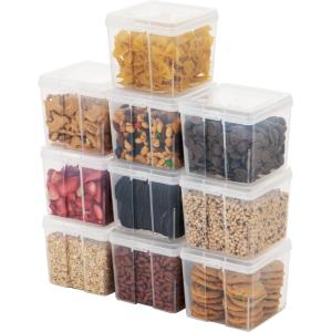 imageIRIS USA Food Storage Containers with FlipTop Lid 13 Qt  10 Pack Clear Stackable Food Containers for Kitchen amp Pantry Organization BPAFree Food Grade Plastic For Flour Sugar Dry Food GrainFood Grade Small  10 Pack