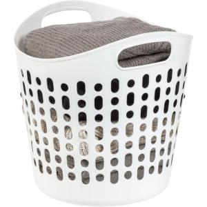 imageIRIS USA Plastic Laundry Basket 27L  3 Pack Flexible Clothes Hamper with Ventilation Holes Laundry Room Bedroom Bathroom Apartment Dorm Blankets Pillows Trinkets Organization WhiteWhite