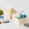 imageIRIS USA 15 Qt Plastic Basket Storage Bins with Lids Medium 4Pack Stackable Lidded Storage Organizer Bins for Kitchen Bathroom and Bedroom Off WhiteOff White