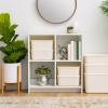 imageIRIS USA 15 Qt Plastic Basket Storage Bins with Lids Medium 4Pack Stackable Lidded Storage Organizer Bins for Kitchen Bathroom and Bedroom Off WhiteOff White