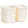 imageIRIS USA 15 Qt Plastic Basket Storage Bins with Lids Medium 4Pack Stackable Lidded Storage Organizer Bins for Kitchen Bathroom and Bedroom Off WhiteOff White