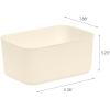 imageIRIS USA 15 Qt Plastic Basket Storage Bins with Lids Medium 4Pack Stackable Lidded Storage Organizer Bins for Kitchen Bathroom and Bedroom Off WhiteOff White