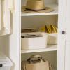 imageIRIS USA 15 Qt Plastic Basket Storage Bins with Lids Medium 4Pack Stackable Lidded Storage Organizer Bins for Kitchen Bathroom and Bedroom Off WhiteOff White