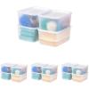 imageIRIS USA 15 Qt Plastic Basket Storage Bins with Lids Medium 4Pack Stackable Lidded Storage Organizer Bins for Kitchen Bathroom and Bedroom Off WhitePearl