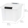 imageIRIS USA 21 Qt Stackable Plastic Storage Bins with Lids 8 Pack  BPAFree Made in USA  Discreet Organizing Solution Latches Durable Nestable Containers Secure Pull Handle  Pearl