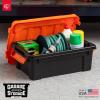 imageIRIS USA 4 Pack TrailBox 8 Gallon Lockable Storage Trunk Box Truck Bed Bin HeavyDuty Containers Camping Gear Adventure Chest  Dark GrayGrayBlack