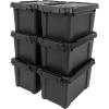 imageIRIS USA 4 Pack TrailBox 8 Gallon Lockable Storage Trunk Box Truck Bed Bin HeavyDuty Containers Camping Gear Adventure Chest  Dark GrayGrayBlack