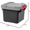imageIRIS USA 4 Pack TrailBox 8 Gallon Lockable Storage Trunk Box Truck Bed Bin HeavyDuty Containers Camping Gear Adventure Chest  Dark GrayGrayDark Gray