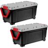 imageIRIS USA 4 Pack TrailBox 8 Gallon Lockable Storage Trunk Box Truck Bed Bin HeavyDuty Containers Camping Gear Adventure Chest  Dark GrayGrayDark Gray
