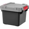 imageIRIS USA 4 Pack TrailBox 8 Gallon Lockable Storage Trunk Box Truck Bed Bin HeavyDuty Containers Camping Gear Adventure Chest  Dark GrayGrayDark Gray