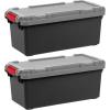 imageIRIS USA 4 Pack TrailBox 8 Gallon Lockable Storage Trunk Box Truck Bed Bin HeavyDuty Containers Camping Gear Adventure Chest  Dark GrayGrayDark Gray