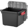 imageIRIS USA 4 Pack TrailBox 8 Gallon Lockable Storage Trunk Box Truck Bed Bin HeavyDuty Containers Camping Gear Adventure Chest  Dark GrayGrayDark Gray
