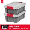 imageIRIS USA 4 Pack TrailBox 8 Gallon Lockable Storage Trunk Box Truck Bed Bin HeavyDuty Containers Camping Gear Adventure Chest  Dark GrayGrayGray
