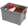 imageIRIS USA 4 Pack TrailBox 8 Gallon Lockable Storage Trunk Box Truck Bed Bin HeavyDuty Containers Camping Gear Adventure Chest  Dark GrayGrayGray