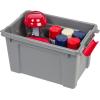 imageIRIS USA 4 Pack TrailBox 8 Gallon Lockable Storage Trunk Box Truck Bed Bin HeavyDuty Containers Camping Gear Adventure Chest  Dark GrayGrayGray